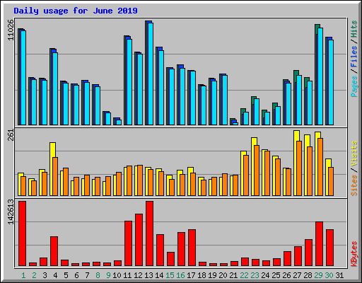 Daily usage for June 2019