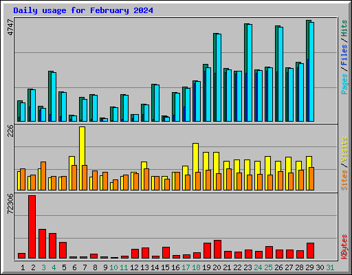 Daily usage for February 2024