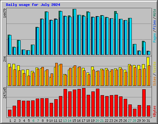 Daily usage for July 2024