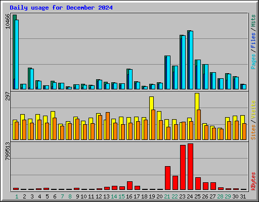 Daily usage for December 2024