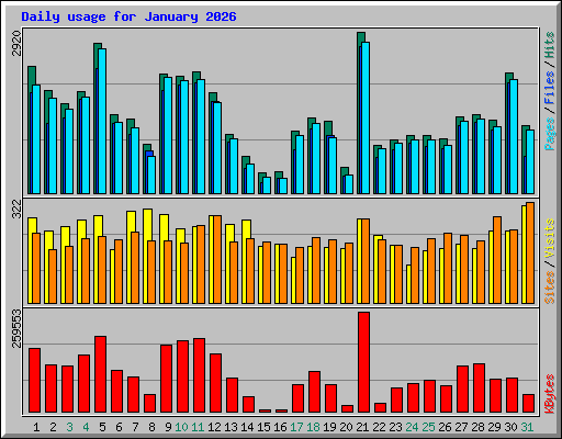 Daily usage for January 2026