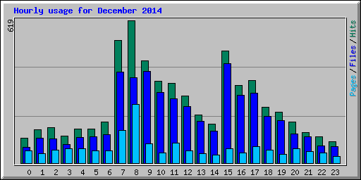 Hourly usage for December 2014