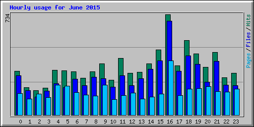 Hourly usage for June 2015