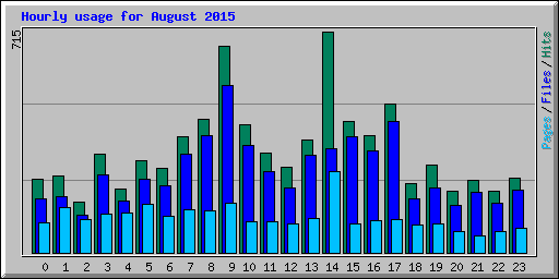 Hourly usage for August 2015