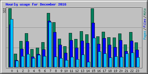 Hourly usage for December 2016