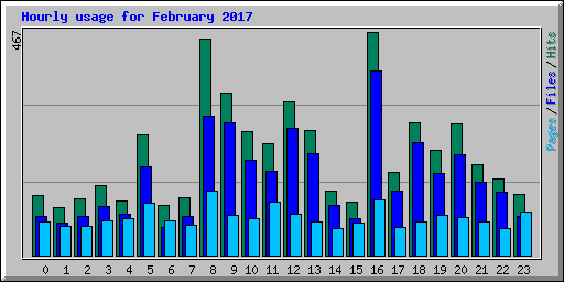 Hourly usage for February 2017