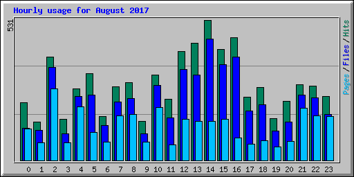 Hourly usage for August 2017