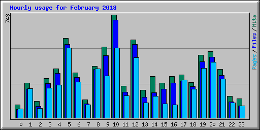 Hourly usage for February 2018