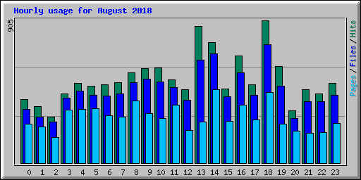 Hourly usage for August 2018