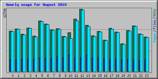 Hourly usage for August 2019