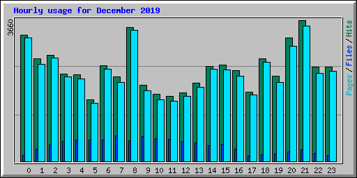 Hourly usage for December 2019