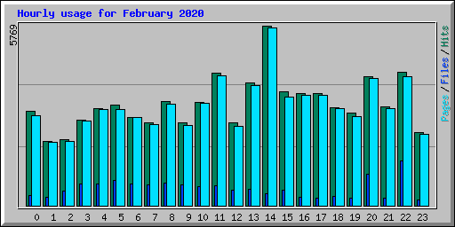 Hourly usage for February 2020