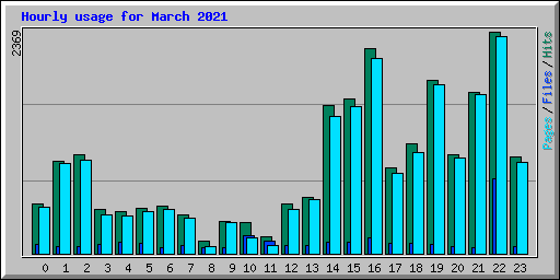 Hourly usage for March 2021