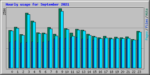 Hourly usage for September 2021