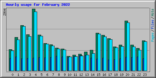 Hourly usage for February 2022