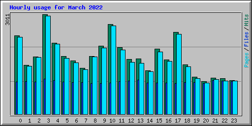 Hourly usage for March 2022