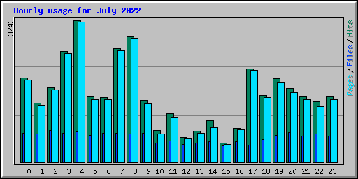 Hourly usage for July 2022