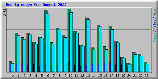 Hourly usage for August 2022