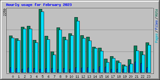 Hourly usage for February 2023