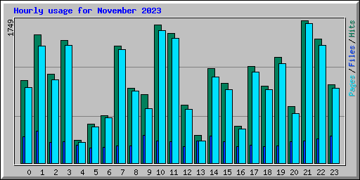 Hourly usage for November 2023