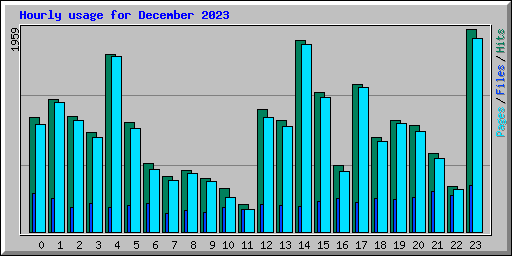 Hourly usage for December 2023